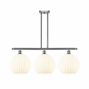 White Venetian - 3 Light Stem Hung Island In Modern Style-14 Inches Tall and 38.5 Inches Wide - 1 of 1