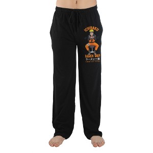 Naruto Anime Cartoon Mens Black Lounge Wear Pants - 1 of 3