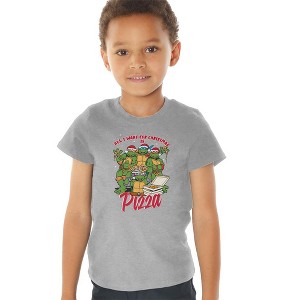 Toddler Boys' Teenage Mutant Ninja Turtles Christmas Pizza T-Shirt - 1 of 4