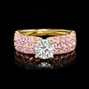 Ross-Simons 1.00 Carat Lab-Grown Diamond Ring With 1.00 ct. t.w. Pink Sapphires in 14kt Yellow Gold - 4 of 4