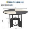 47 Inch Round Dining Table for 4-6 People, Wood Circle Kitchen Table with Storage Shelf & Metal Leg - 3 of 4