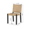 ModernLuxe Set of 2 Dining Chairs Rattan Bench Outdoor Bench, Farmhouse Modern, Champagne/Walnut - 3 of 4