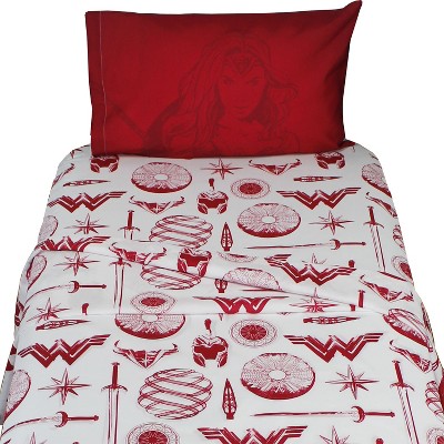 3pc Wonder Woman Twin Bed Sheet Set, Wonder Woman Queen Size Bedding
