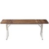 Lirago,Farmhouse Dining Table - Vintage Brown Top, White Trestle Base, Rustic Dining for 6 People - 4 of 4