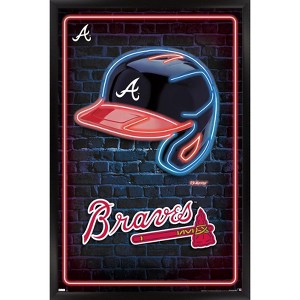 Trends International MLB Atlanta Braves - Neon Helmet 23 Framed Wall Poster Prints - 1 of 4