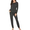 Ekouaer Womens Pajamas Sets Long Sleeve Tops with Jogger Pants Soft Pjs Lounge Set Outfits with Pockets - 2 of 4