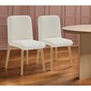 HomeRoots Set of Two Off White And Natural Boucle Upholstered Dining Side Chairs - 2 of 4