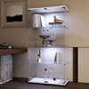 Versatile Tempered Glass Cabinet with Colorful LED Lights, Door Lock, and Adjustable Feet for Any Room - 2 of 4
