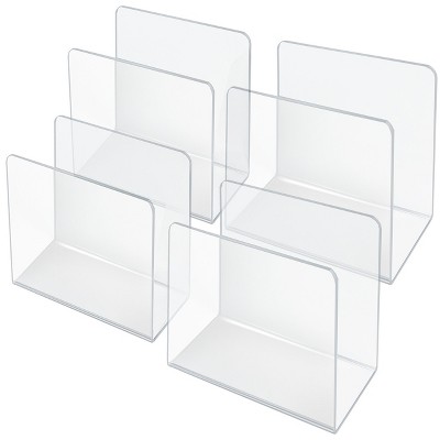 Large Clear Acrylic Desk File Holder Set, 4-Pack