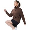 Clearlove Women Half Zip Sweatshirt Oversized Long Sleeve Solid 1/4 Zipper Pullover Top - 2 of 4