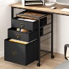 2-4 Drawer File Cabinet, Mobile Filing Cabinet Fits Letter Size or A4, Fabric Vertical File on Wheels, Home Office Small Under Desk Storage, Black - 4 of 4