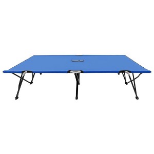 vidaXL Sun Lounger Blue Steel Frame Double Collapsible - 1 of 4