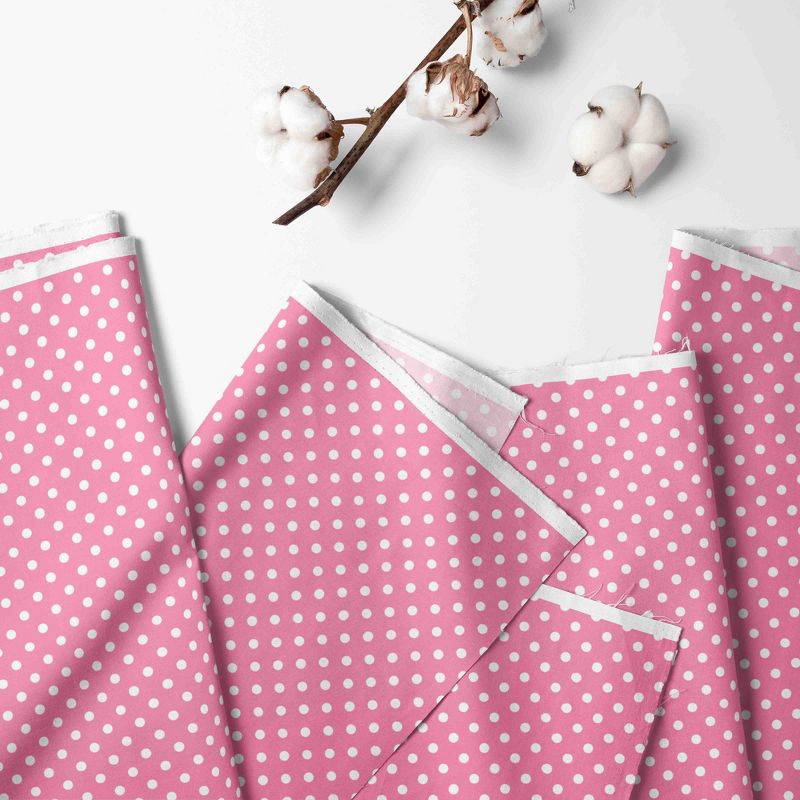Bacati - Pin Dots Crib/Toddler Bed Skirt - Pink, 2 of 5