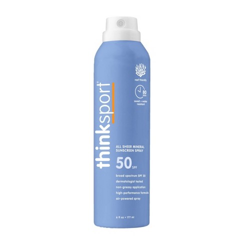 Thinksport All Sheer Mineral Sunscreen Spray - Spf 50 - 6oz : Target