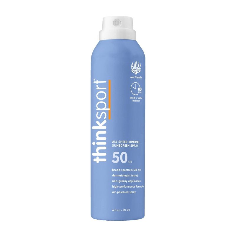 thinksport All Sheer Mineral Sunscreen Spray - SPF 50 - 6oz, 1 of 13