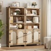 homfan Tall Bookshelf with Storage, Bookshelves and Bookcases with Doors, 5 Tier Storage Cabinet for Living Room, Home Office, Natural - 2 of 4