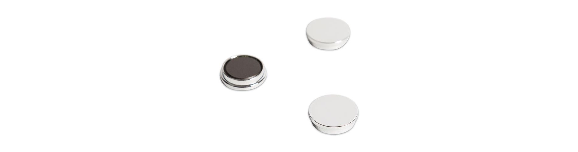 U Brands Board Magnets, Circles, Silver, 1.25" Diameter, 10/Pack