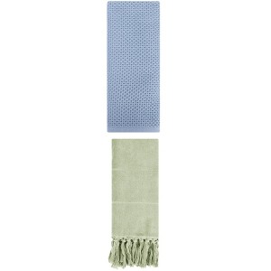 REGALWOVEN 2 Packs Cotton Soft Absorbent Tassels and Waffle Hand Towel - 1 of 4