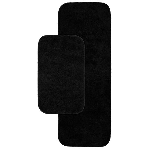 Garland Rug 2pc Traditional Nylon Washable Bathroom Rug Set Black ...