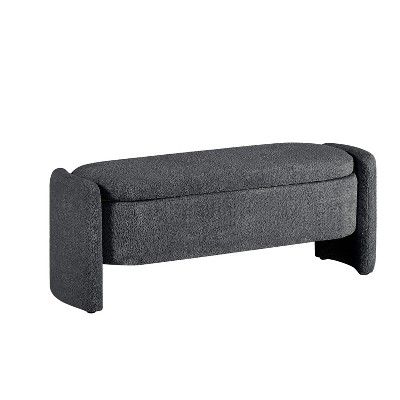 NicBex Modern 47.2" Storage Bench Oval Accent Stool with Arc Shaped Sides for Entryway and Living Room