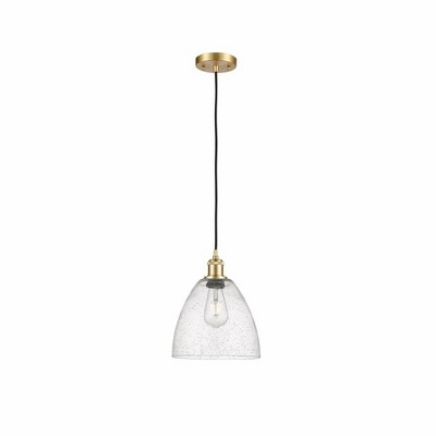 Bristol Glass - 1 Light Mini Pendant In Industrial Style-13.25 Inches Tall and 9 Inches Wide