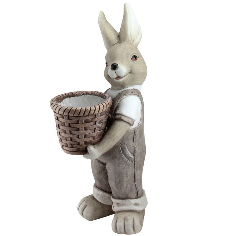 Northlight 17.5" Easter Bunny Rabbit Boy Outdoor Garden Planter - Gray, 1 of 4