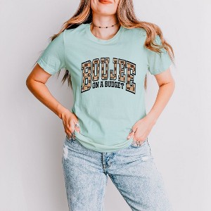 Simply Sage Market Women's Boujee On A Budget Checkered Short Sleeve Graphic Tee - 1 of 4
