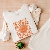 Simply Sage Market Pumpkin Checkered Distressed Lightweight Garment Dyed Sweatshirt - 3 of 4