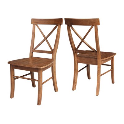 White Cross Back Solid Wood Side Chair