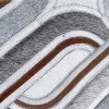 Home Mart Goods Grey Brown Beige Patchwork Leather Cowhide Cow Skin Modern Geometric Handmade Area Rug - 4 of 4