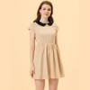 INSPIRE CHIC Women's Peter Pan Collar Short Sleeves Contrast A-Line Polka Dots Dress - 2 of 4