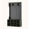 MAYEERTY 71-Inch Black Hall Tree - With Shoe Storage & 7 Hooks, Freestanding Adjustable Bench for Mudroom - 4 of 4