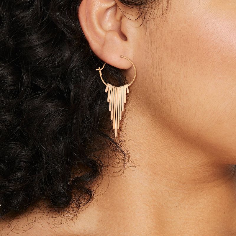 Paddle Fringe Wire Hoop Earrings - Universal Thread&#8482; Gold, 2 of 4