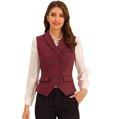 INSPIRE CHIC Women's Lapel Collar Dressy Versatile Racerback Waistcoat Suit Vest