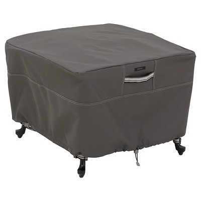 Ravenna Large Square Patio Ottoman/Side Table Cover - Dark Taupe - Classic Accessories