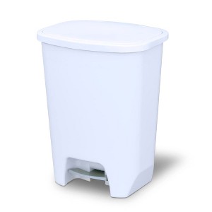 Glad Kitchen Trash Can with Lid, Foot Pedal and Garbage Bag Rings, 20 Gal, White - 1 of 1