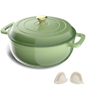 Karl Home 5 qt. Enameled Cast Iron Round Dutch Oven in Red with Lid - 1 of 4