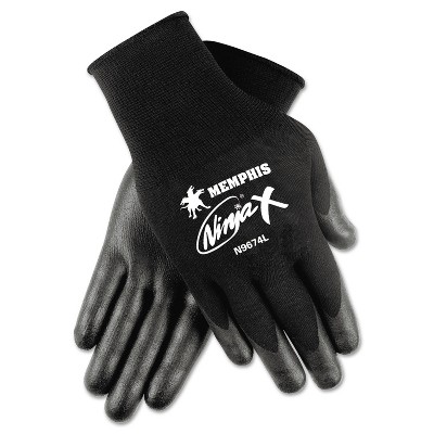 Memphis Ninja x Bi-Polymer Coated Gloves Large Black Pair N9674L