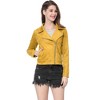 INSPIRE CHIC Women's Zip Up Faux Suede Biker Moto Jacket - 3 of 4