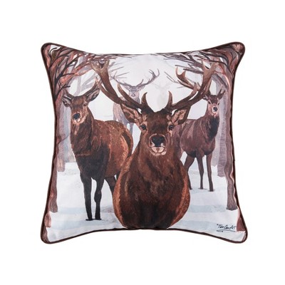 C&F Home 18" x 18" Deer Descending Christmas Holiday Throw Pillow