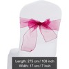 Unique Bargains Organza Chair Sashes Self-Tie 108.27"x6.69" Rose Red 20 Pcs - 2 of 4