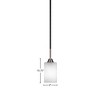 Toltec Lighting Paramount 1 - Light Pendant in  Matte Black/Brushed Nickel with 4" Square White Muslin Shade - 2 of 2