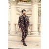 Cloudstyle Mens 2 Piece Suit Notched Lapel Sport Coat Floral One Button Slim Fit Tweed Suit - 4 of 4