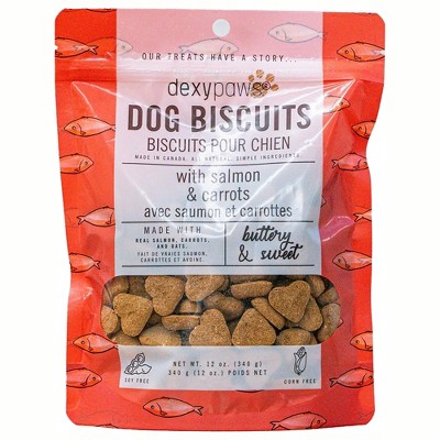 Dexypaws Salmon & Carrot Dog Biscuits 12oz - All Natural Pet Treats