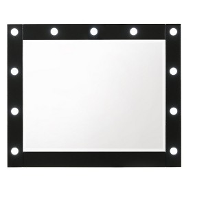 1pc Glam LED Lights in Frame Mirror Vanity Top Landscape Mirror Black - 1 of 1