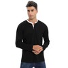 Mens Long Sleeve Henley Shirts Casual Tee Shirts Crew Neck Regular Fit Button Pullover T-Shirts - 2 of 4