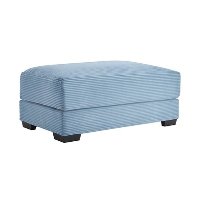 PAGED Corduroy Fabric Wooden Ottoman, Modern Sectional Sofa Footstool Module with Sponge Seat Cushion, Vanity Chair for Living Room, Bedroom