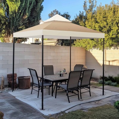 Ivory and Sand Dual-Tier Gazebo Canopy Replacement Cover