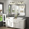 Apmir 55 in. W x 36 in. H Rectangular Aluminum Alloy Framed and Tempered Glass Wall Mirror in Matte Black - 2 of 4