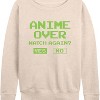 Women's - Instant Message - Anime Over Yes No Lightweight French Terry Wide Neck Long Sleeve Shirt - 2 of 4